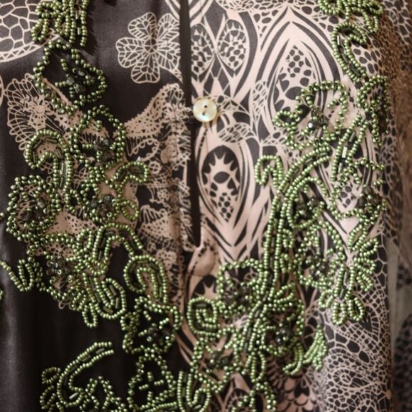 Odd Molly Silk Butterfly Print Purple Mini Dress Beaded Size 4 NWT - Picture 8 of 16